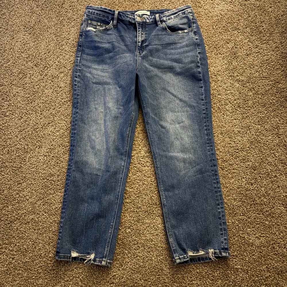 Flying Monkey Lisha Distressed High Rise Cropped Jeans Size 32 - Picture 3 of 8